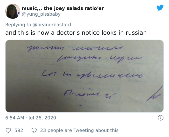 NevitDilmenTR's tweet photo. Doktor yazısından daha kötüsü ne olabilir? Rusça doktor yazısı 😆😆😆
https://t.co/NCvjTof4gi #RussianCursive ! https://t.co/t4zugxOxeG