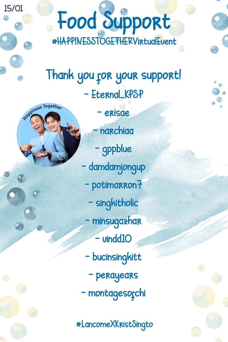 AVERYday1610's tweet photo. 15/01 #HAPPINESSTOGETHERVirtualEvent Food Support For Krist Singto and Lancome Team

2 Special Box Set Meal
80 Boxes of Food
80 Pepsi Drink

May everyone enjoy the food delightfully and have great energy to run the stage today! 🥰

#KristPerawat #SingtoPrachaya #คริสสิงโต https://t.co/GDN57yJe3B