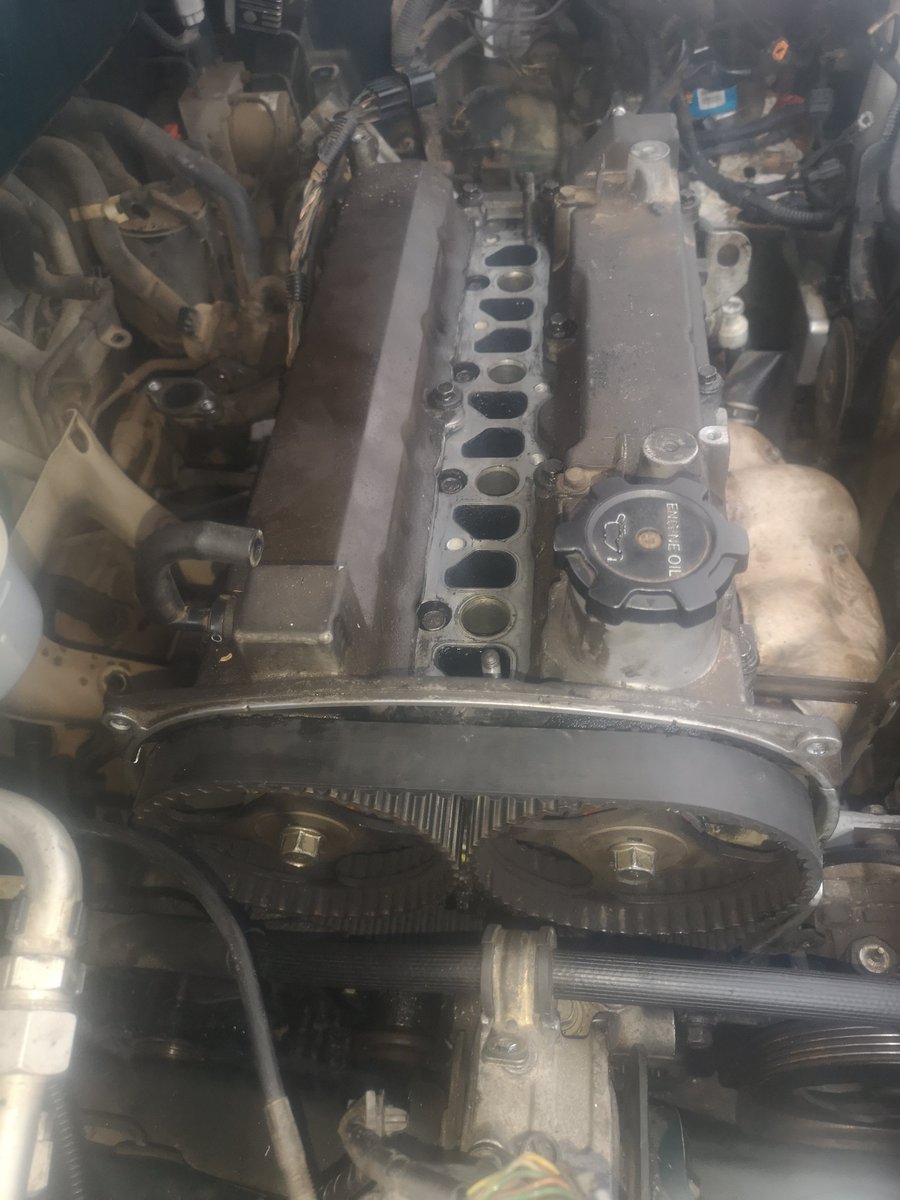 zimmech's tweet photo. Mitsubishi Chariot 2.4 Gdi

🔩 Timing Belt snapped 
🛠️ Rough idle 
⛓️ Excessive oil consumption 
⚙️ Lack of power

GPS 📍Gweru

#MobileMechanic #ZimMech #mitsubishiChariotGdi #valvetiming #timingbelt #oil #Gweru #Harare #Zimbabwe https://t.co/5Sgcc3opCV