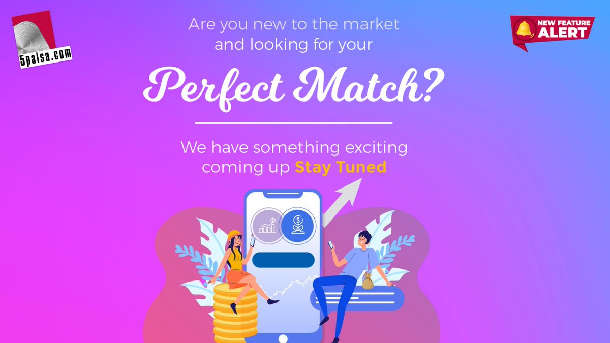 5paisa's tweet photo. Finding your perfect match is not always difficult.
Stay tuned!😉
#5paisa #ComingSoon #StayTuned #5paisaBigReveal #5paisaApp #CountdownBegins #GearUp #KeepWatchingThisSpace https://t.co/7sosD0nojN
