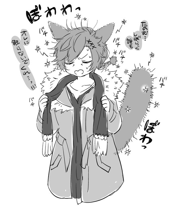 静電気でもさもさになったラハです 