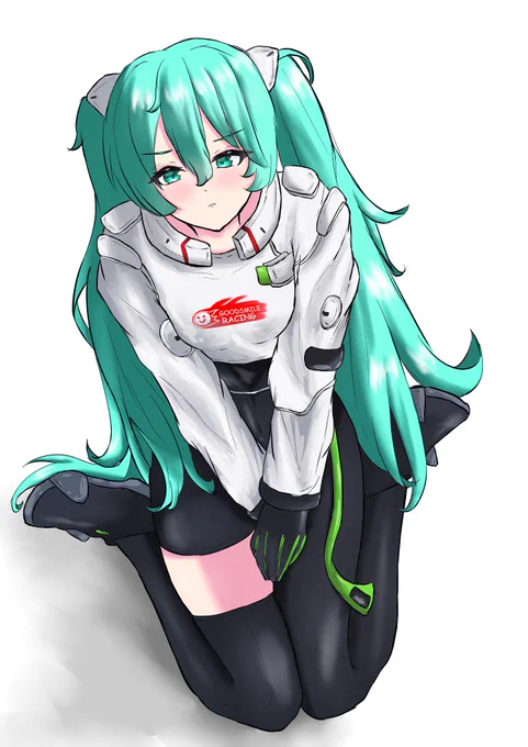 「変なとこばっか見てないで真面目に応援してください!😡」
#初音ミク
#レーシングミク 