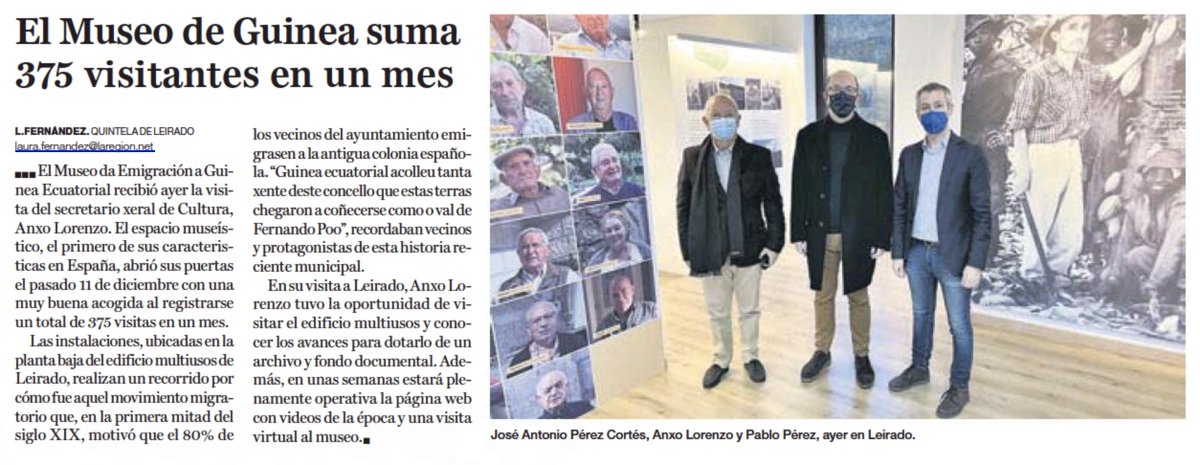 DeputacionOU's tweet photo. 🗞 @LaRegion "El Museo de Guinea en @QuintelaLeirado suma 375 visitantes en un mes" 
📸. @Perez_1947 @alorenzo64 @Pablo_PerezP
https://t.co/xJOMa7hWpX https://t.co/vcMy8xE1E3
