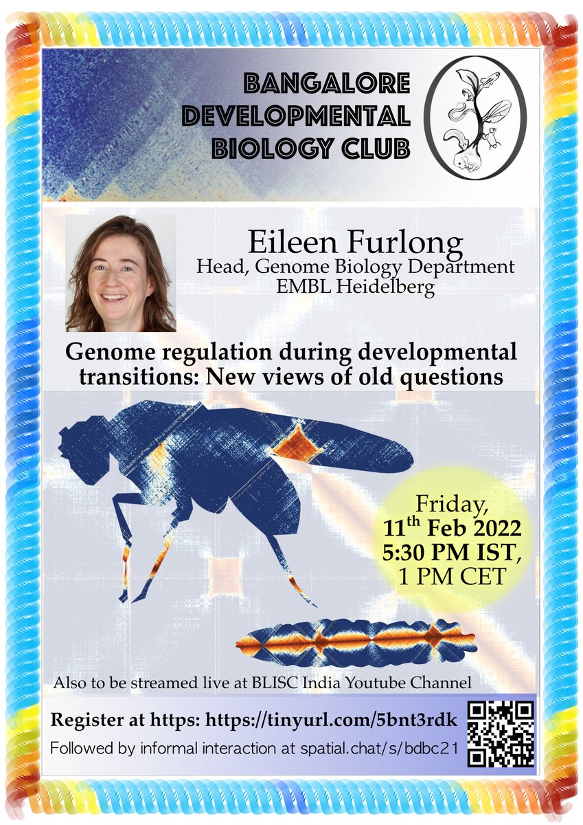 We're excited to host @Eileen_Furlong for our first invited seminar for 2022! For insights on genome regulation during developmental transitions, sign up at tinyurl.com/5bnt3rdk ! 11th February isn't that far away on your calendar!