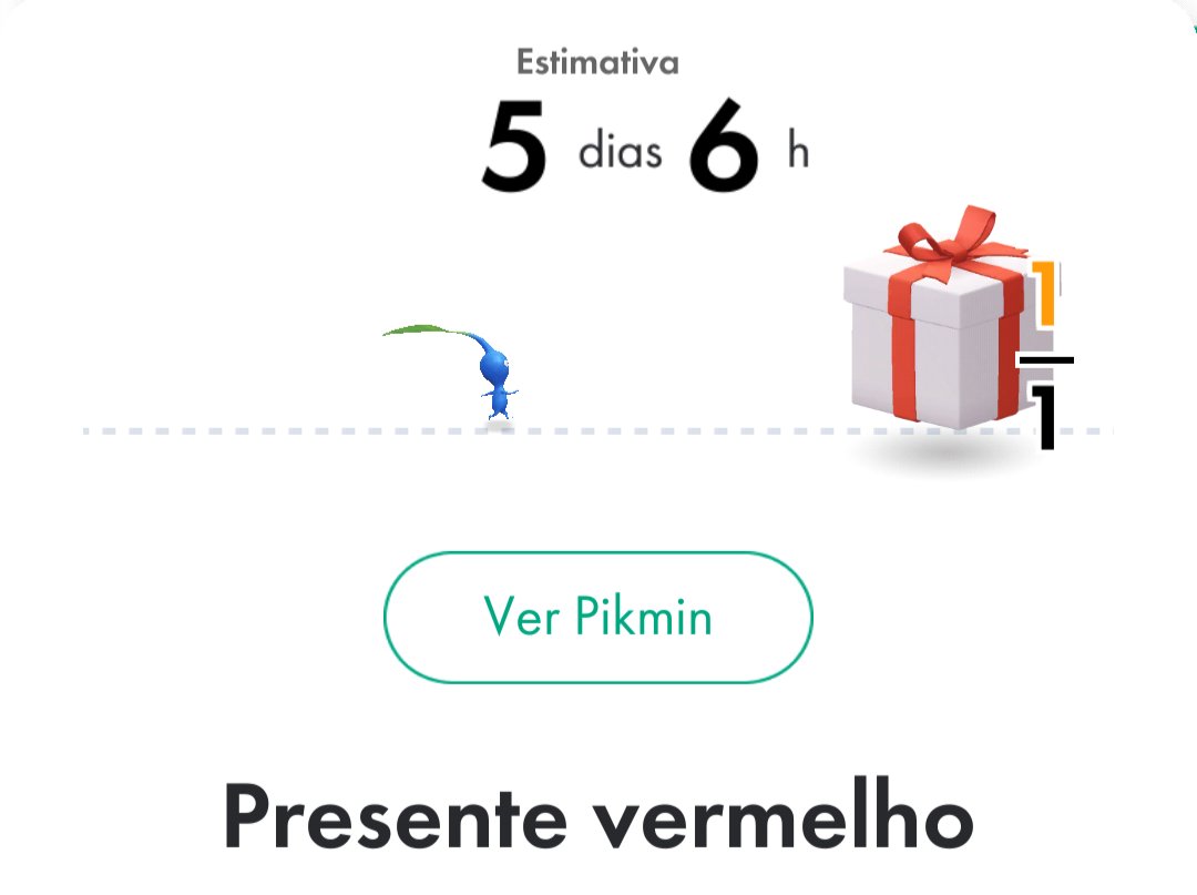 rmelfi's tweet photo. Estimativa de 5 dias para buscar o presente 🎁. 

#PikminBloom https://t.co/B9Z7PWVja0