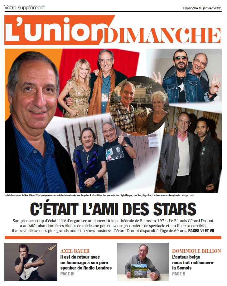 O_Bachelard's tweet photo. Dans le cahier Dimanche @UnionArdennais, nous rendrons hommage au producteur de spectacle rémois #GérardDrouot. A lire aussi, un entretien avec @AxelBauerMusic, une visite de l'exposition #MorozovCollection @FondationLV et un gros plan sur un beau livre consacré à la #Semois. https://t.co/JUDK5pwyh3
