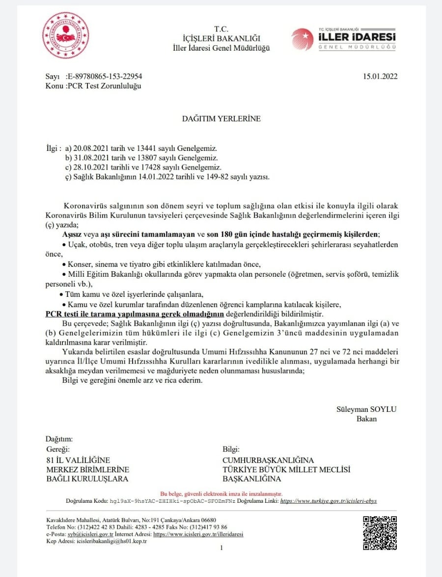 Aşısızlara PCR testi zorunluluğu kalktı. Tiyatro,sinema,konser, şehirlerarası seyahatte uçak, otobüs için artık istenmeyecek.  

Faşist dayatmalarla mücadelemiz devam edecek.

Biz kazanacağız!