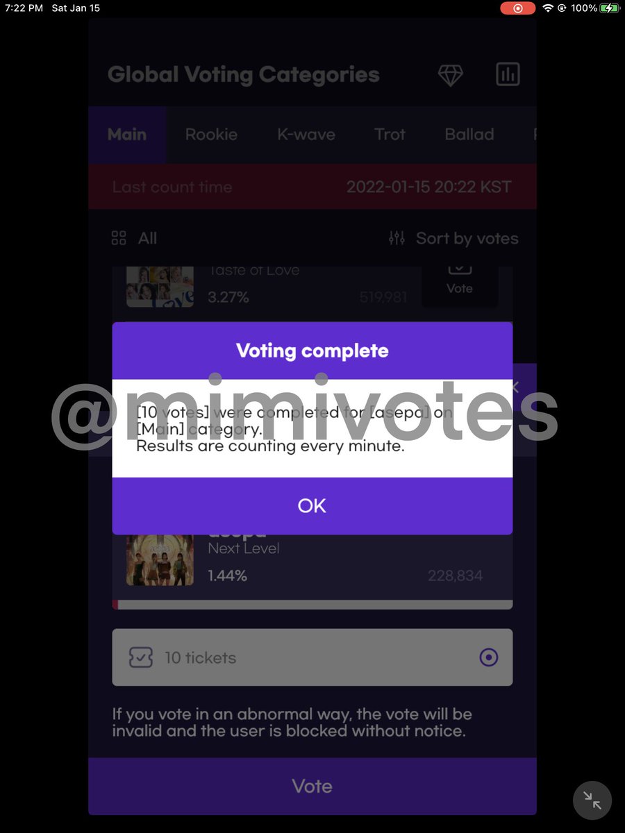 mimivotes's tweet photo. @mj_jmjg I’m done voting for #aespa ❤️ I will post proper proofs including video proof later. Yesterday I was sick and right now I’m not on my computer yet, but I will post all proofs in about an hours. Thank you #mimivotesproof https://t.co/Ek2qFhVKcu
