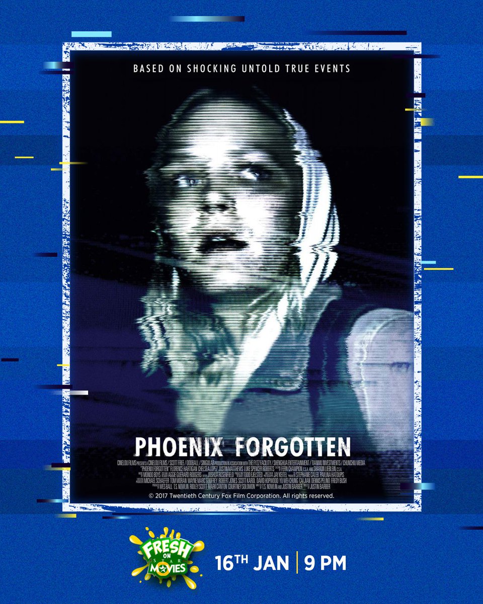 StarMoviesIndia's tweet photo. Are humans alone in this big, vast universe? Maybe, maybe not. Find out with #PhoenixForgotten on #StarMovies, tomorrow at 9pm!
#FreshOnStarMovies https://t.co/j7vjsEl3FQ