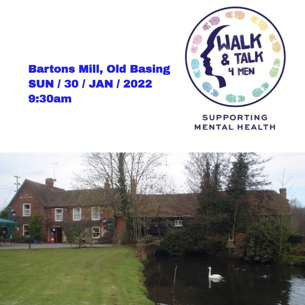 And we've got news for our #Basingstoke gents as we're happy to tell you our <a href="/marstonp/">Paul Marston</a> will host his next walk <a href="/bartonsmill/">Barton's Mill</a> at the end of the month on 30th January! More details below:

walkandtalk4men.com/blog/new-walk-…

Share with a bro, save a life 💙🚶🏼🚶🏿🚶🏽🚶🏻🚶🏾🙌