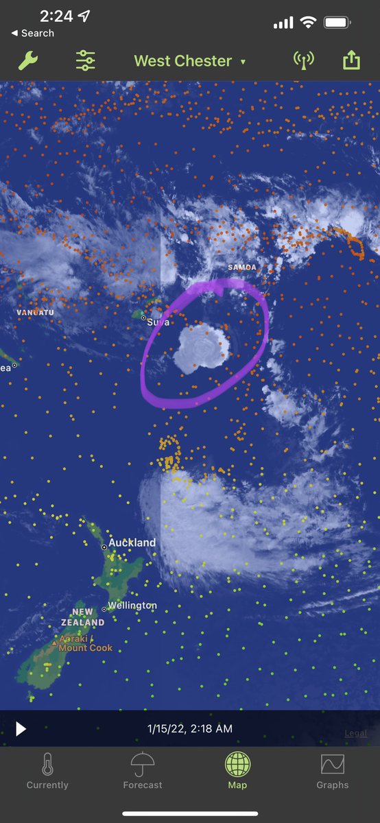 jamesgrote's tweet photo. Wow, you can see the Tonga volcano cloud in @getseasonality @mikepj https://t.co/rkUJTc0rfF