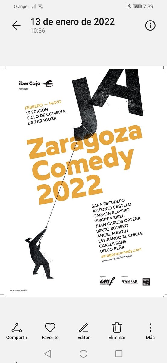 ZaragozaComedy_'s tweet photo. Aquí está el cartel completo de https://t.co/LZjlRJWwUM 2022, toda la información en la web.
@saraescu1981 @SrCastelo @carmenromp @VirginiaRiezu @NochesDeOrtega @Berto_Romero
@angelmartin_nc @EstirandoChicle
#CarlesSans @diegopena_humor
#CulturaSegura https://t.co/J7S39l6EMG