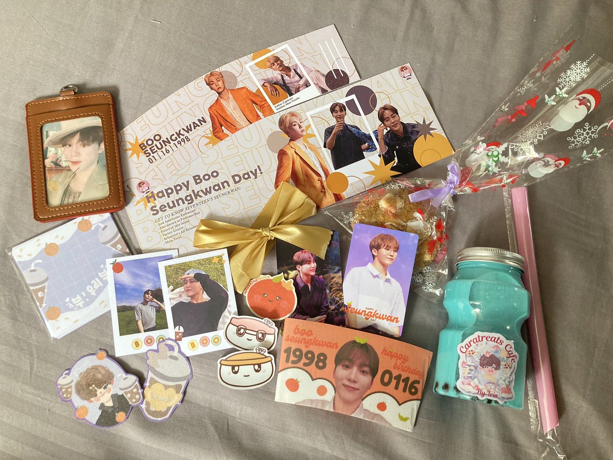 boomonbeau's tweet photo. (advance) happy seungkwan day!🍊

everything is so pretty 🧡_🧡 

thank you so much @caratreatscafe @CaratreatsCart ^3^

#MyBooCSE #CaratreatsCafeCSE #CaratreatsCafesCart  #Caratreafied https://t.co/hp3f7JjhRq