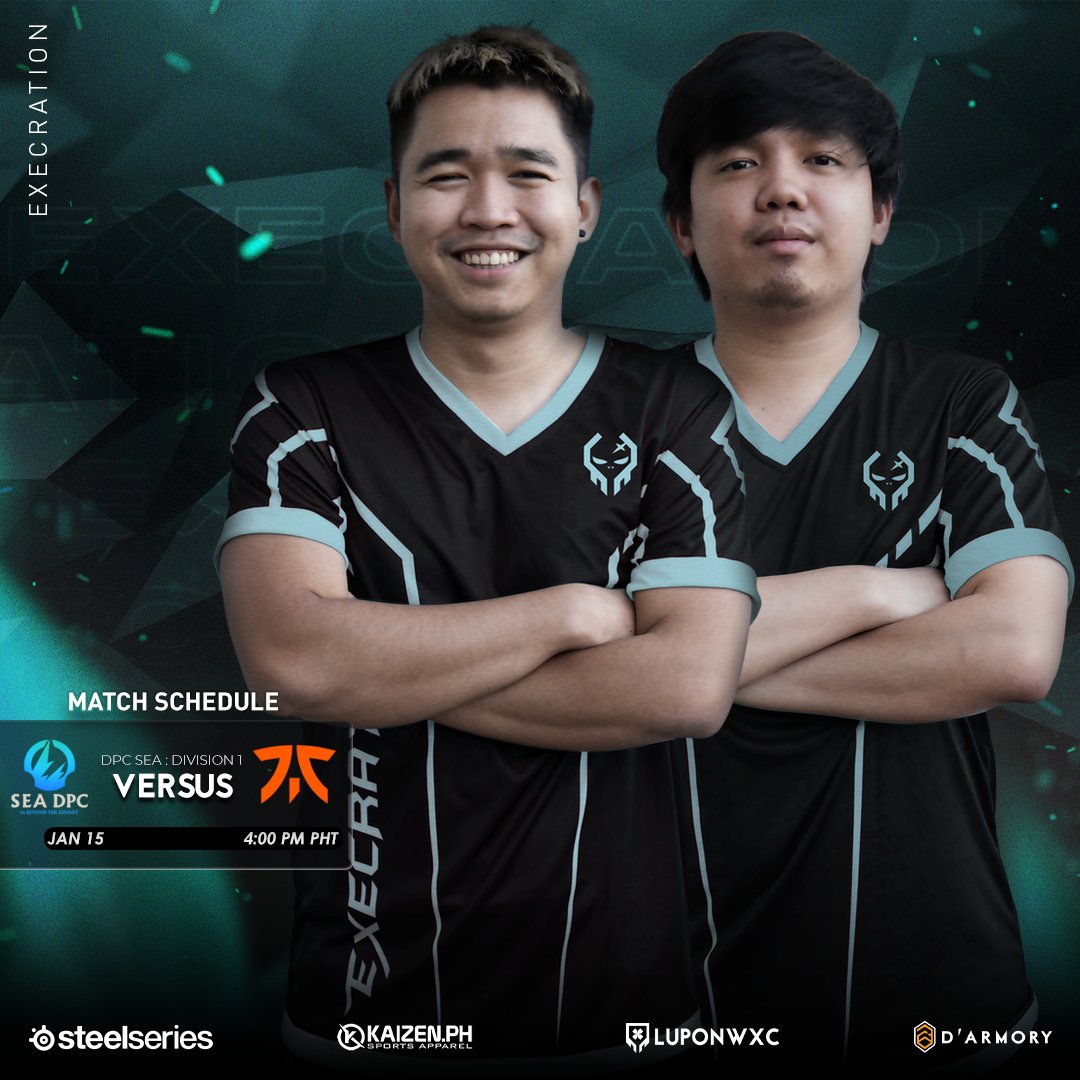 ExecrationGG's tweet photo. Our final Battle in DPC Season 1!
GLHF @FNATICπ€π
#ExeShot #DPCSEA #UPPERDIVISION https://t.co/objZNZVFkO
