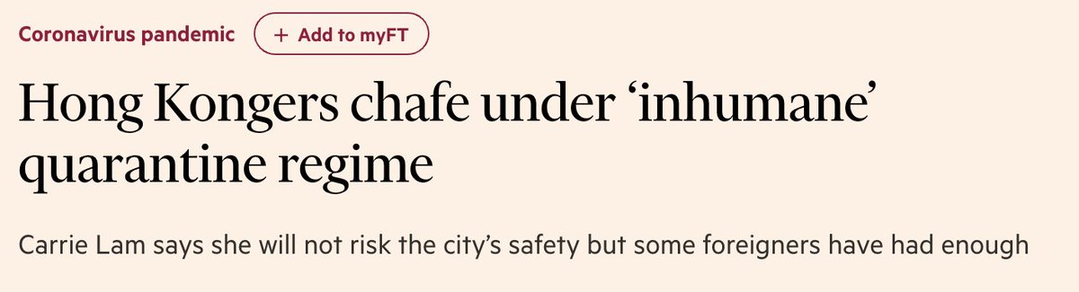 TwoCompBlog's tweet image. OK @FT we get it, you don't like the Hong Kong quarantine rules. Can we move on, now?