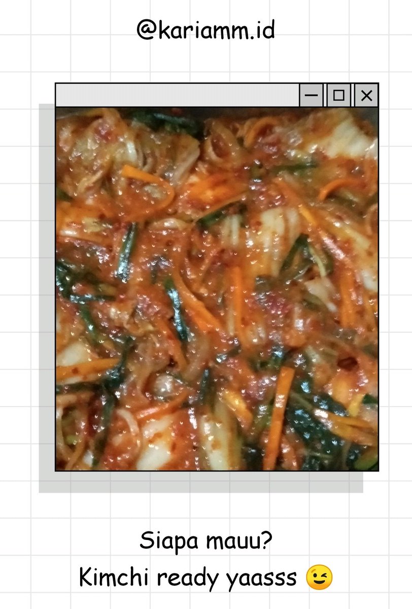 KariammID's tweet photo. Kimchinyaa silahkaaaaannn!🤤

Kimchi 200gr = 23k
Kimchi 500gr = 55k
Kimchi 1kg = 100k

pengiriman dari Simpang Pahlawan &amp; Turangga
#kariammcuyy https://t.co/AowPz9LacO