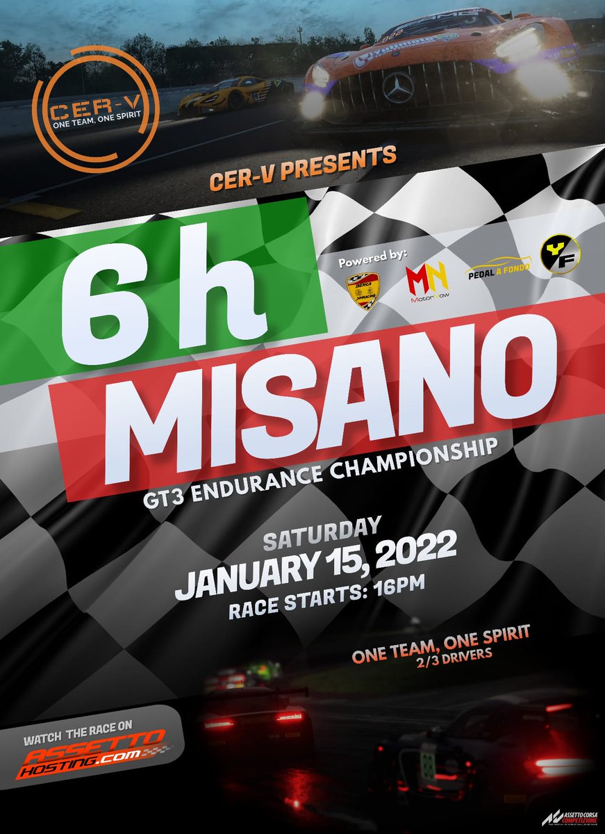 🟠🟠LLEGO LA HORA !!🟠🟠

Os esperamos a todos animando a los pilotos a traves de la retransmisión oficial de @assetrohosting en #twich 

15:30 PM QUALIFY 30 MIN
16:00 PM RACE 6 HORAS

#CERV2022  #cerv <a href="/motornownet/">MotorNow</a> <a href="/PedalaFondocom/">Pedalafondo.com</a> #WRC2022