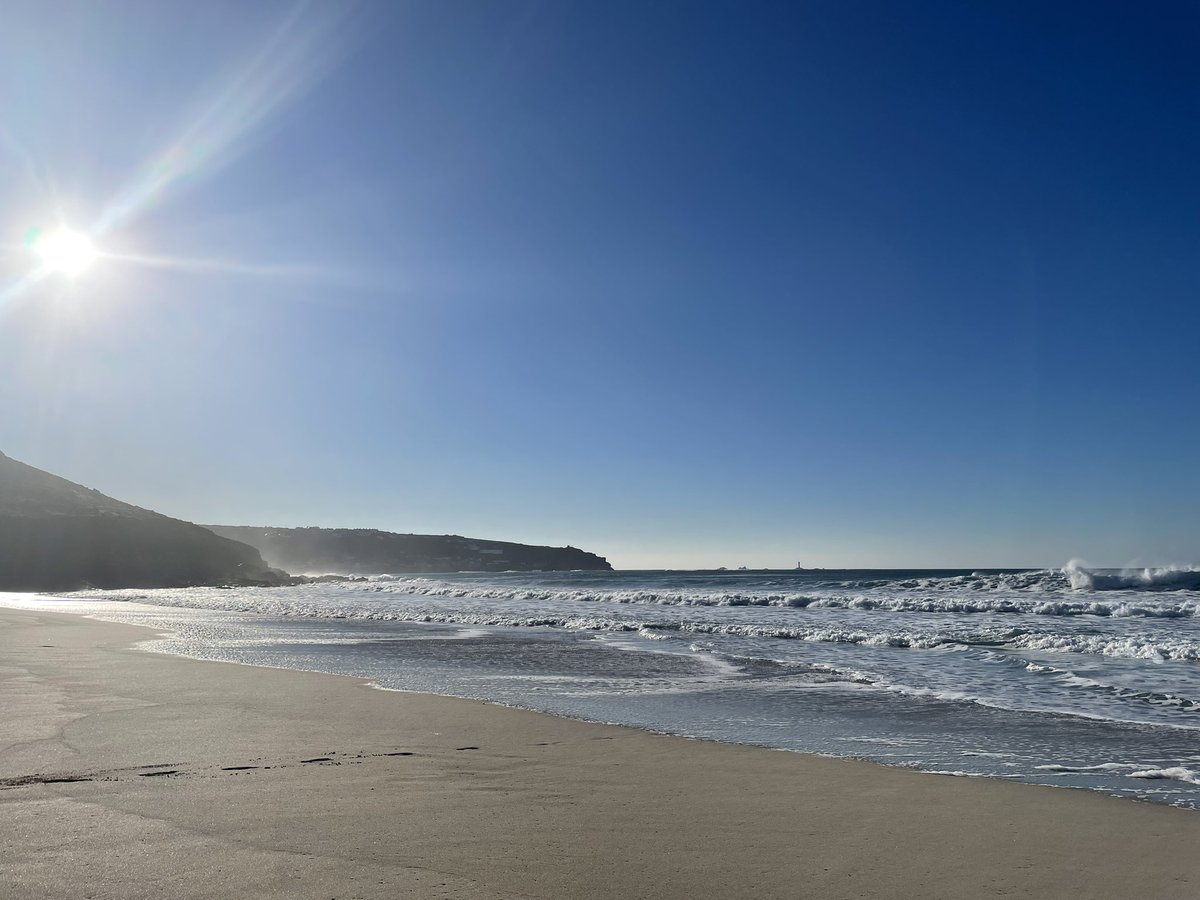 A virtually empty beach on a sunny winter’s day #Cornwall #notaworkevent