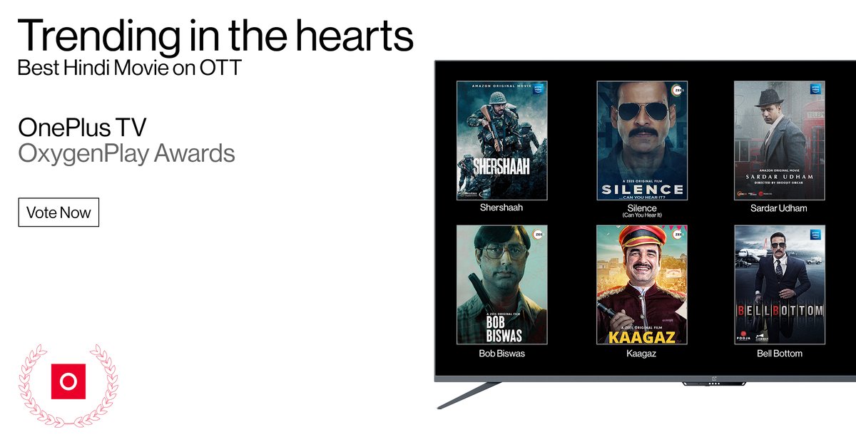 OnePlus_IN's tweet photo. Vote for your favourites at the #OxygenPlayAwards and stand a chance to win a OnePlus TV! Click: https://t.co/ZKVdDJaA9r https://t.co/0TO0r36Icv