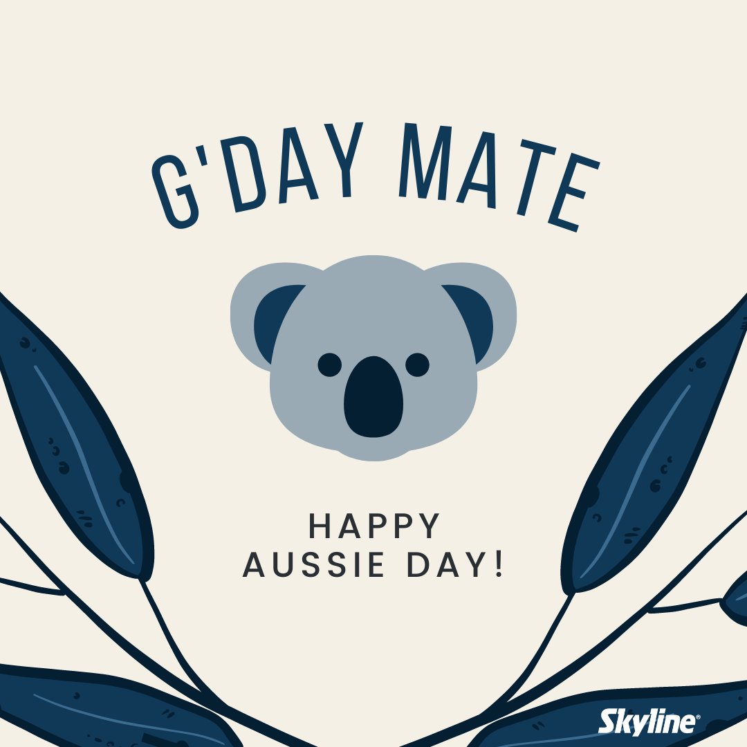SkylineAust's tweet photo. 🦘Happy Australia Day! 🐨

The team at Skyline wishes you a safe &amp; happy holiday as you celebrate! 

We will be closed Wednesday 26th January 2022 and will re-open on Thursday 27th January 2020. 

#SkylinedisplaysAustralia #Australiaday #Aussie https://t.co/hIdelQ9iYH
