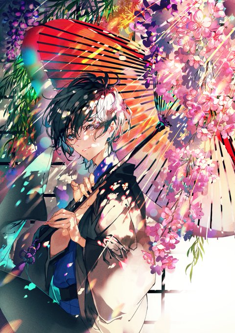 「umbrella wisteria」 illustration images(Latest)