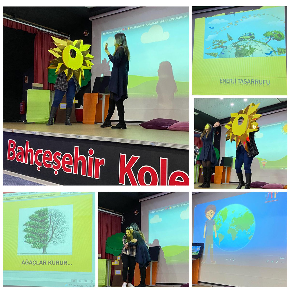 Okul öncesi öğrencilerimiz, 11-17 Ocak Enerji Tasarrufu haftası kapsamında öğretmenlerimiz tarafından hazırlanan tiyatro gösterisini izleyerek enerji tasarrufunun önemini kavradılar.