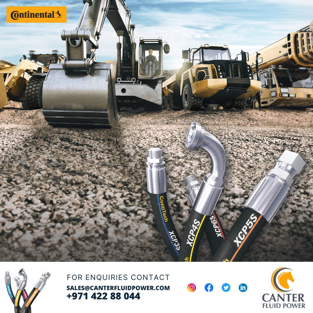 Optimum performance in complex conditions. In cranes, heavy transport vehicles, tunnel boring machines or cement equipment.
__________

#canterfluidpower #contitech #contitechhoses #hydraulichoses #industrialhoses #hosesandfittings https://t.co/jDnlEvZeb7