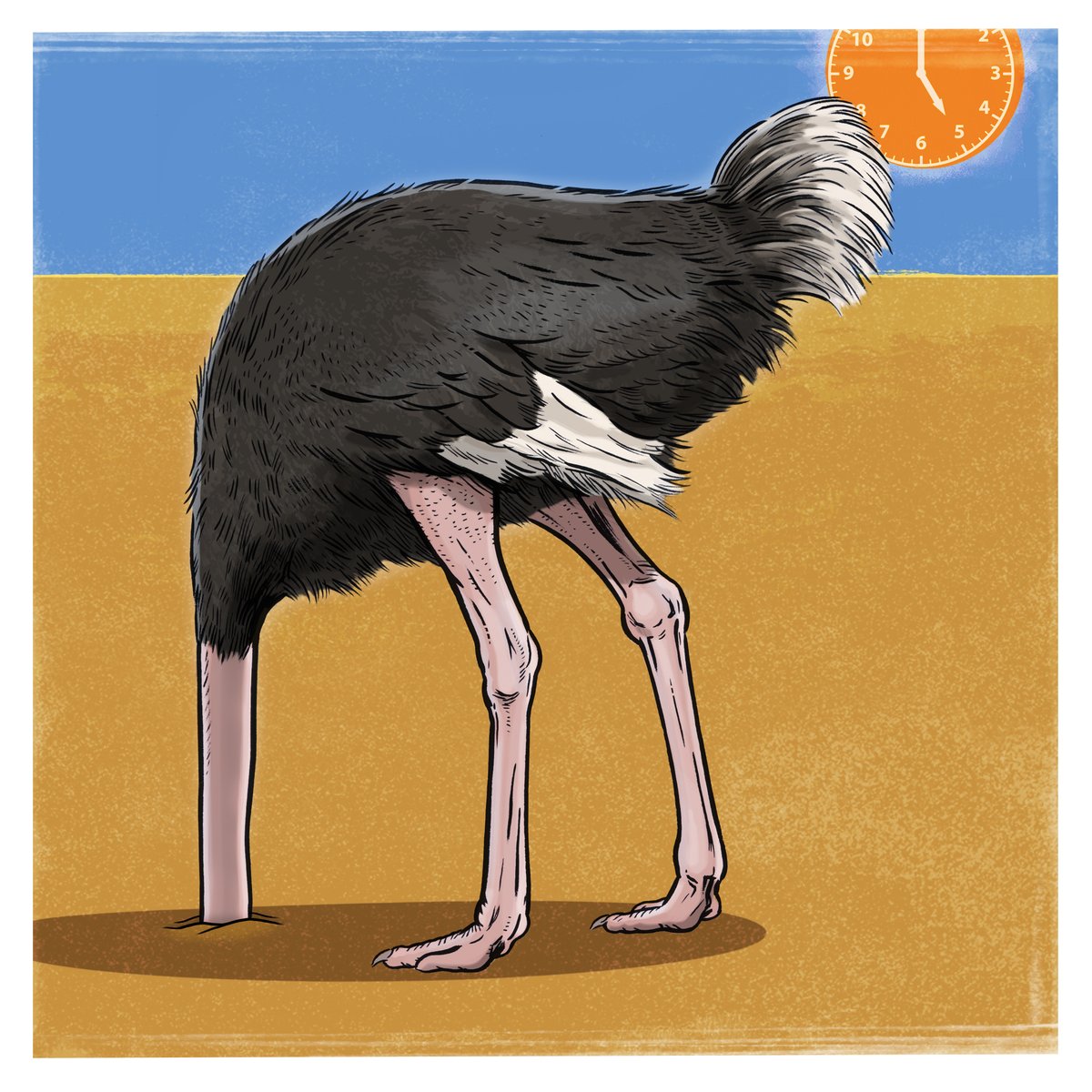 dan_illustrator's tweet photo. It still feels like a new year and a new start to me. I did this quick #illustration as a self motivational piece. 
We often ‘bury our heads in the sand’. Ignoring a problem. 
As tempting as this might be, try to keep your head out of the sand, 
I am sure things will get better. https://t.co/a53m4EvrRe