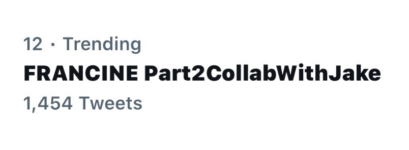 teamfcdbisdak's tweet photo. Trending at twelve spot with one thousand plus tweets!

Keep those fresh tweets coming, besties.

FRANCINE Part2CollabWithJake https://t.co/UJ2cBOYTaX
