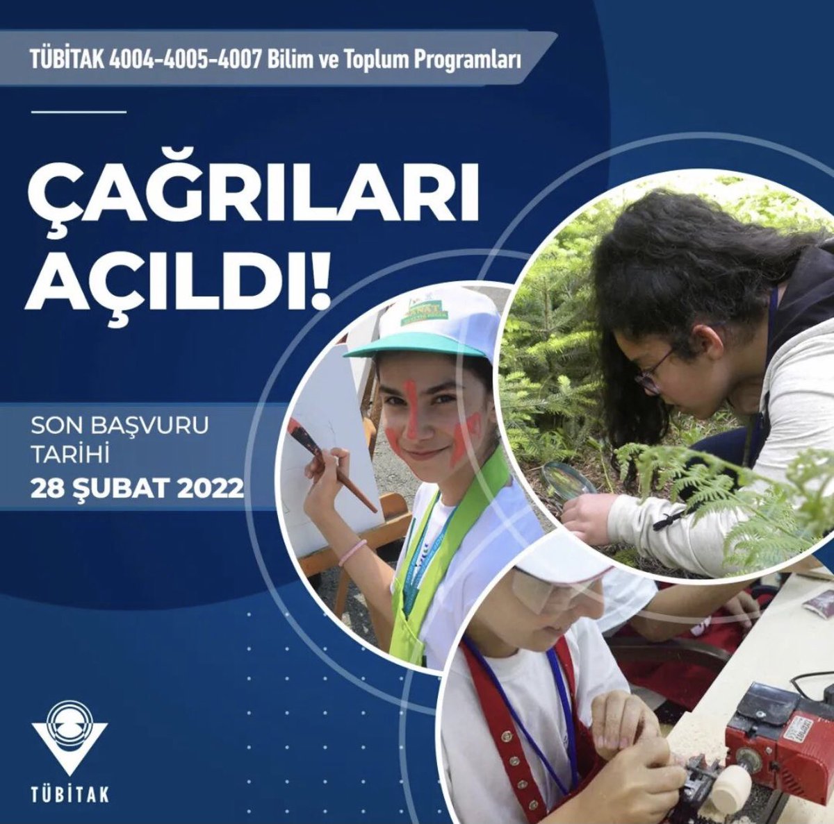 Başakşehir İlçe Millî Eğitim Müdürlüğü (@basaksehir_mem) on Twitter photo Çağrı kapsamında, bilim ve teknoloji kültürünü artırmak amacıyla toplumun farklı kesimlerine yönelik bilimsel etkinlikler yapmayı hedefleyen projeler desteklenecektir.
🗓️28/02/2022
🔗tubitak.gov.tr/tr/duyuru/bili…
<a href="/tcmeb/">Millî Eğitim Bakanlığı</a> <a href="/memleventyazici/">Levent Yazıcı</a> <a href="/ahmetcoskun6134/">AHMET COSKUN</a> Çağrı kapsamında, bilim ve teknoloji kültürünü artırmak amacıyla toplumun farklı kesimlerine yönelik bilimsel etkinlikler yapmayı hedefleyen projeler desteklenecektir.
🗓️28/02/2022
🔗tubitak.gov.tr/tr/duyuru/bili…
<a href="/tcmeb/">Millî Eğitim Bakanlığı</a> <a href="/memleventyazici/">Levent Yazıcı</a> <a href="/ahmetcoskun6134/">AHMET COSKUN</a>