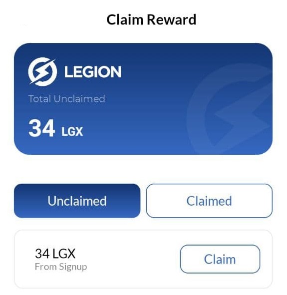 ✅ Big Airdrop Registration is Live now..
‼️ join fast before end again😍
💸 Everyone receive 34 $LGX🤑
📌 Big Airdrop &amp; already listed on cmc
🔗 Link: register.legionnetwork.io/6ZNjryy
👉 Refferal ID - 6ZNjryy
✅ Register and then download app and login with same details