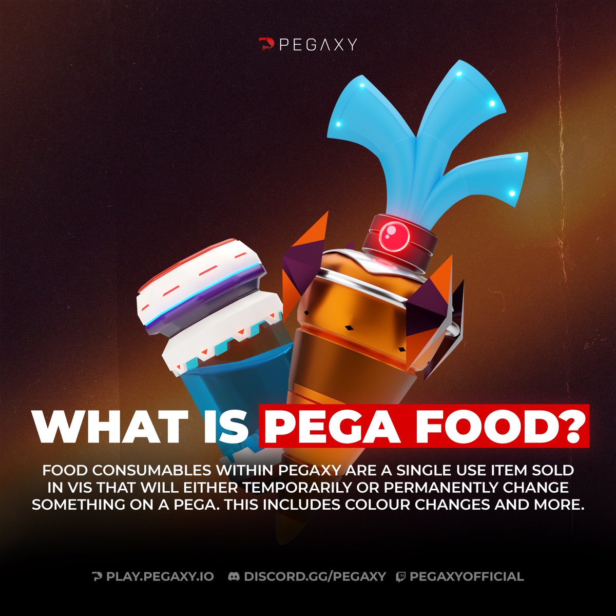 Changing the color of a Pega through Food is one of the most anticipated features inside Pegaxy! 💪🏼🐎

Want to make your Pega 10x cuter? Give it a carrot 😝