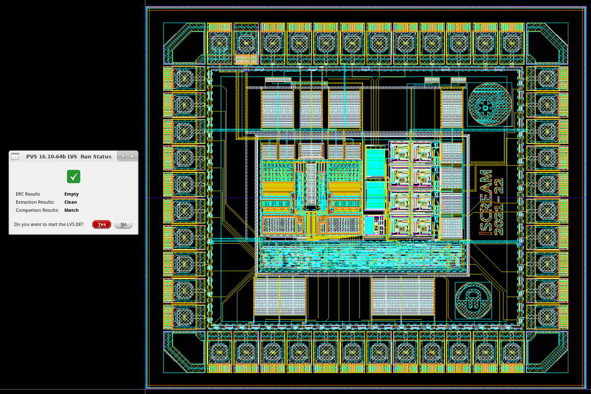 The final checks are successful and our #MicroElectronics design is ready for tape out!

Time for some ice-cream ~ 🍦🥳

<a href="/ElectronicsDrv/">E&D @ElectronicsAndDrives@mastodon.social</a> @HS_Reutlingen