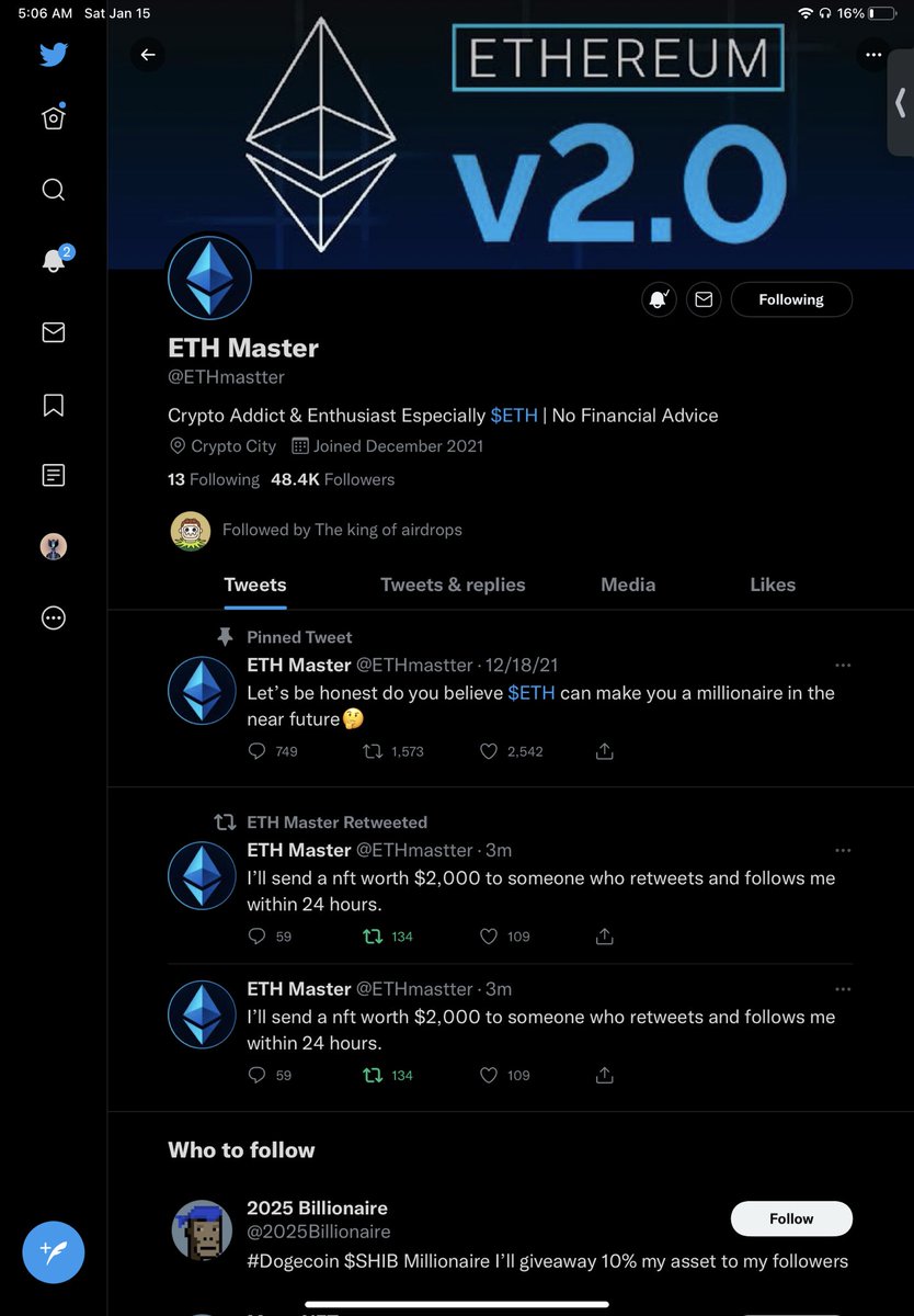 Joel12372's tweet photo. @ETHmastter @ETH4World Done https://t.co/0CJNL2K3uh