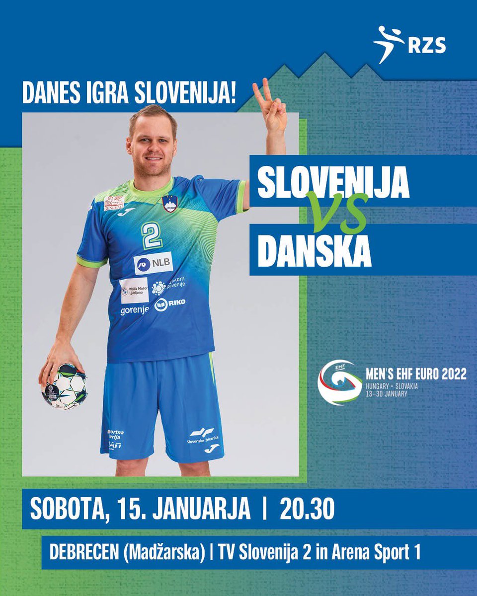 𝗗𝗔𝗡𝗘𝗦 𝗜𝗚𝗥𝗔 𝗦𝗟𝗢𝗩𝗘𝗡𝗜𝗝𝗔! 🇸🇮
Naslednji izziv: Danska. Slovenski rokometaši se bodo z zahtevnimi Skandinavci pomerili ob 20.30 🤾‍♂️ 

📺: <a href="/RTV_Slovenija/">RTV Slovenija</a> 2 in <a href="/ArenaSport_SI/">Arena Sport Slovenija</a> 1

#miSlovenci #EHFEuro2022 #WatchGamessSeeMore