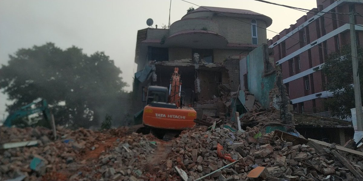 pushkar_g_singh's tweet photo. Our family has loved here for 110 years. My grandfather bought this plot. My uncle rebuilt his house. And now this is what's left of it. https://t.co/f1Zp3XR6Ou