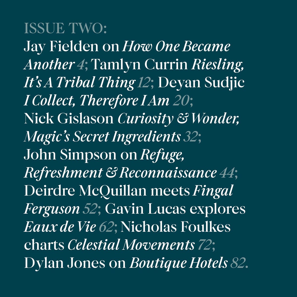 fondatamedia's tweet photo. Our second issue features long-reads by Jay Fielden, Tamlyn Currin, Deyan Sudjic, @DeeMcQuillan, @JohnSimpsonNews, Nicholas Foulkes and @dylanjonesa 
•
#FONDATA #editorial #winemaking #viticulture #collecting #collectors #📖 #🍷 https://t.co/i9T2e1S5E6