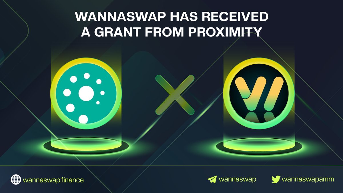 wannaswapamm's tweet photo. So excited to announce that WannaSwap has received grant from @proximityfi - a $350M Grant DAO for NEAR DeFi Projects 🔥🔥🔥

Thanks for your strong support @proximityfi &amp; @kendaIIc 🙏🙏🙏 https://t.co/KKXk3sk8Uu
