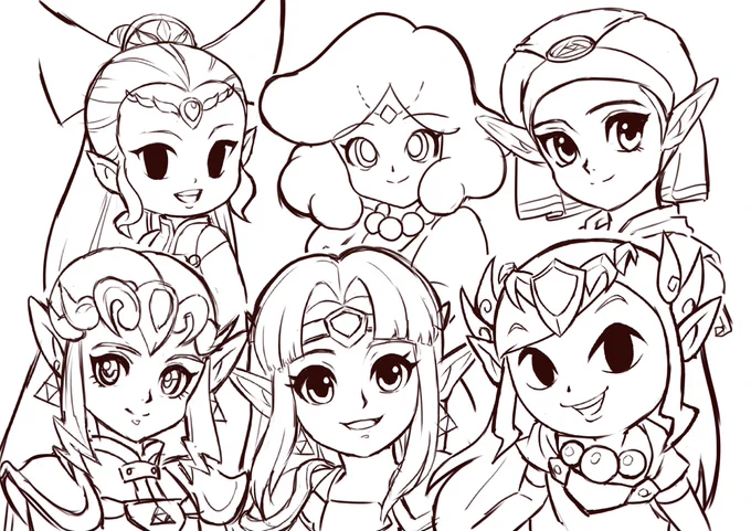 どの姫様がお好きですか?(ゼルダ姫描き分けチャレンジ)

細かい装飾は省いてるけどそこはカラーにした時にでも。リンク以上に世界観に合わせてデザインされてるの本当にすごい。まねるのも一苦労😂
#ゼルダの伝説 #ZELDA 