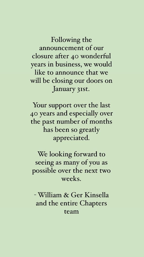 CLOSING ANNOUNCEMENT