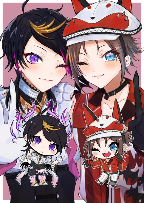 兄弟可愛いです💜🧡
#YaminoArt #MystArt 