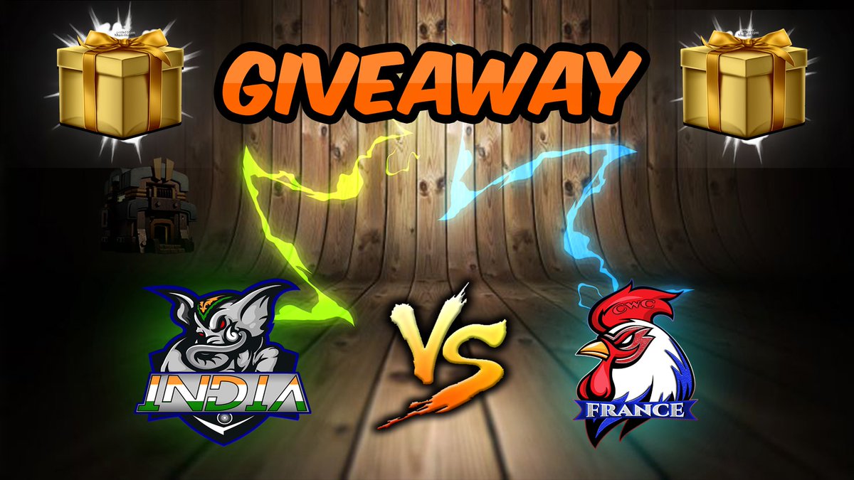 🎁 GIVEAWAY 🎁 

Vous l’avez vu durant certains de mes lives 🎥
Un village hdv 12 des joueurs indiens qui a résisté plusieurs fois contre l’équipe de France 🇫🇷 
Je vous le fait gagner 🎁 

Pour cela :
-Me follow ☑️
-Retweet ce tweet 🔁
-Tag 2 joueurs coc 👥

TAS le 22/01/2022