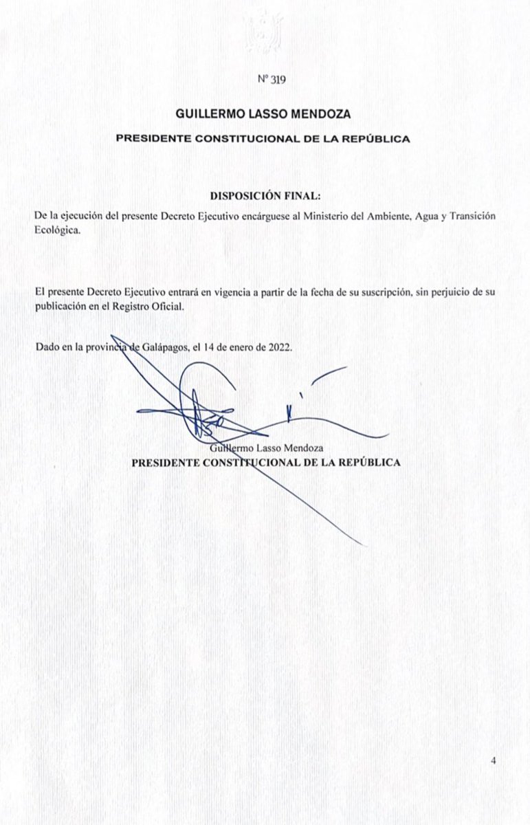 Ayer se marcó un hito en la historia de la conservación del 🌎 con la creación de la 2da. Reserva Marina de #Galapagos “#Hermandad”, 60.000km2 más de #proteccion 🌊

Aquí te dejamos el #DecretoEjecutivo Nro. 319 que crea la nueva #RMG
👇🏼👇🏼👇🏼