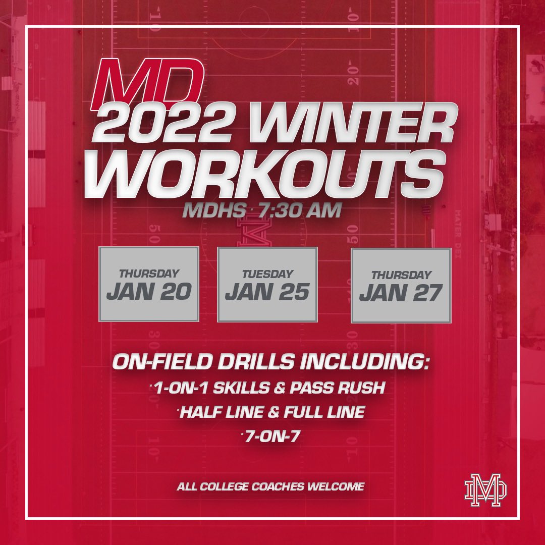 🚨COLLEGE COACHES ON THE RECRUITING TRAIL 🚨 

We hope to see you on campus for our winter workouts later this month! 

\|/