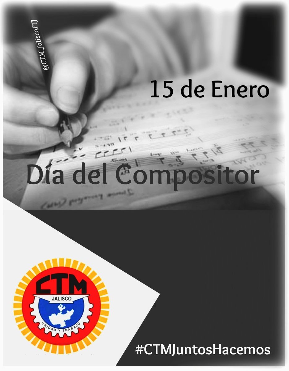 CTM_JaliscoFTJ's tweet photo. Nuestro Líder, el Lic. Juan Huerta Peres, hace un sincero reconocimiento a todas y todos los compositores de nuestro País.

Gracias a su inspiración siempre nos regalan letras y obras que llegan a nuestro corazón.

¡Felicidades!

#DíaDelCompositor
#CTMJuntosHacemos https://t.co/L2Jk0XlbbS