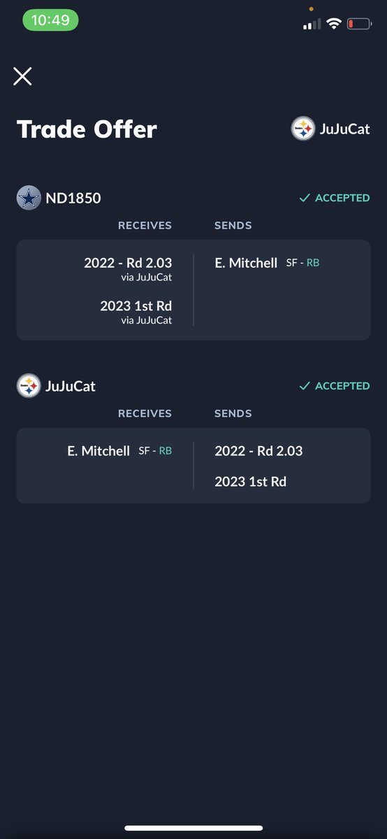 Nd1850's tweet photo. @DynastyNerds 12 team SFlex TE Premium https://t.co/U5duzF3lxb