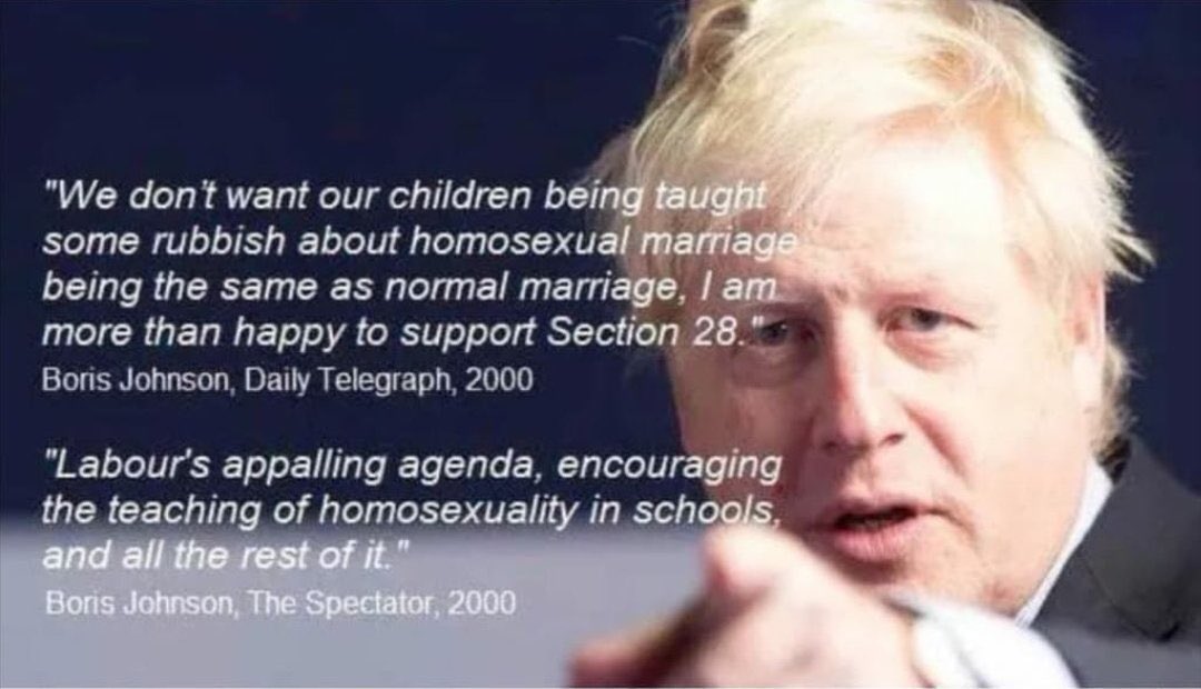 BrexitBuster's tweet photo. These racist and/or homophobic comments by Al ‘Boris’ Johnson were never ‘taken out of context’. There is NO context in which they could EVER be acceptable. Vile propaganda of the exact sort the National Front peddled back in the 1970s.
#RacistJohnson #BigotPM #JohnsonOut #GTTO https://t.co/4aLvRU3XSe