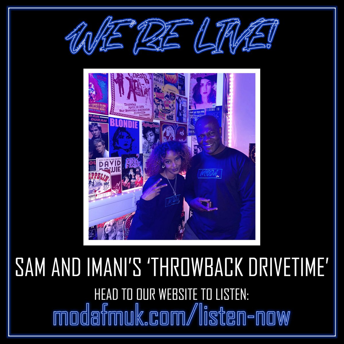 Join Sam and Imani on modafmuk.com/listen-now for their last throwback drivetime! #modafm #modafmuk #birminghammusic #birminghamradio #radio #music #fashion #culture #birmingham