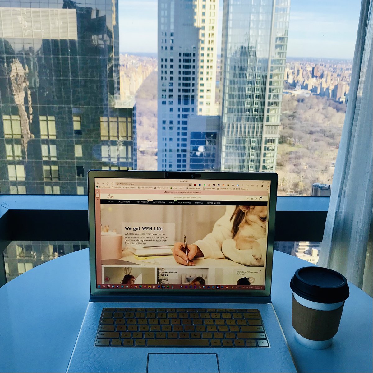 ImpeccablePromo's tweet photo. When working from home isn't working from "home." A short stint away from our sunny - and warm lol - Florida beach home but enjoying the view of the NYC with a peek of Central Park. Taking having a "corner office" to another level #WFHLife #telecommuting https://t.co/ne7AfovGO4