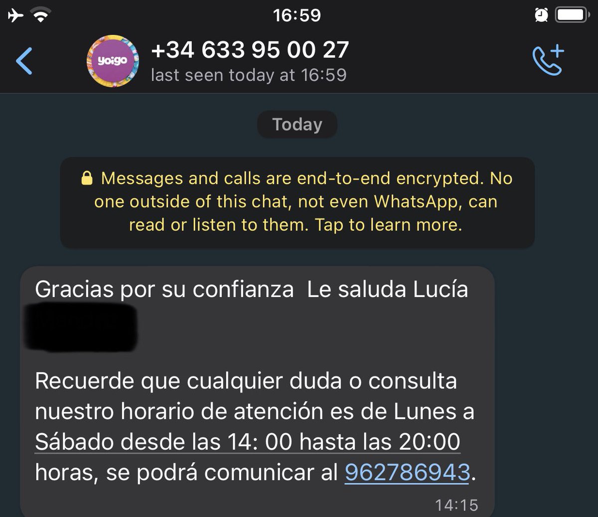Kingkozes's tweet photo. @yoigo he recibido una oferta demasiado buena para creer del numero 919600641 y me pide enviarle DNi por ambas caras y un recibo por whatsapp (foto). Me puede verificar que todo esto es legitimo? https://t.co/KHNNXDH3sV
